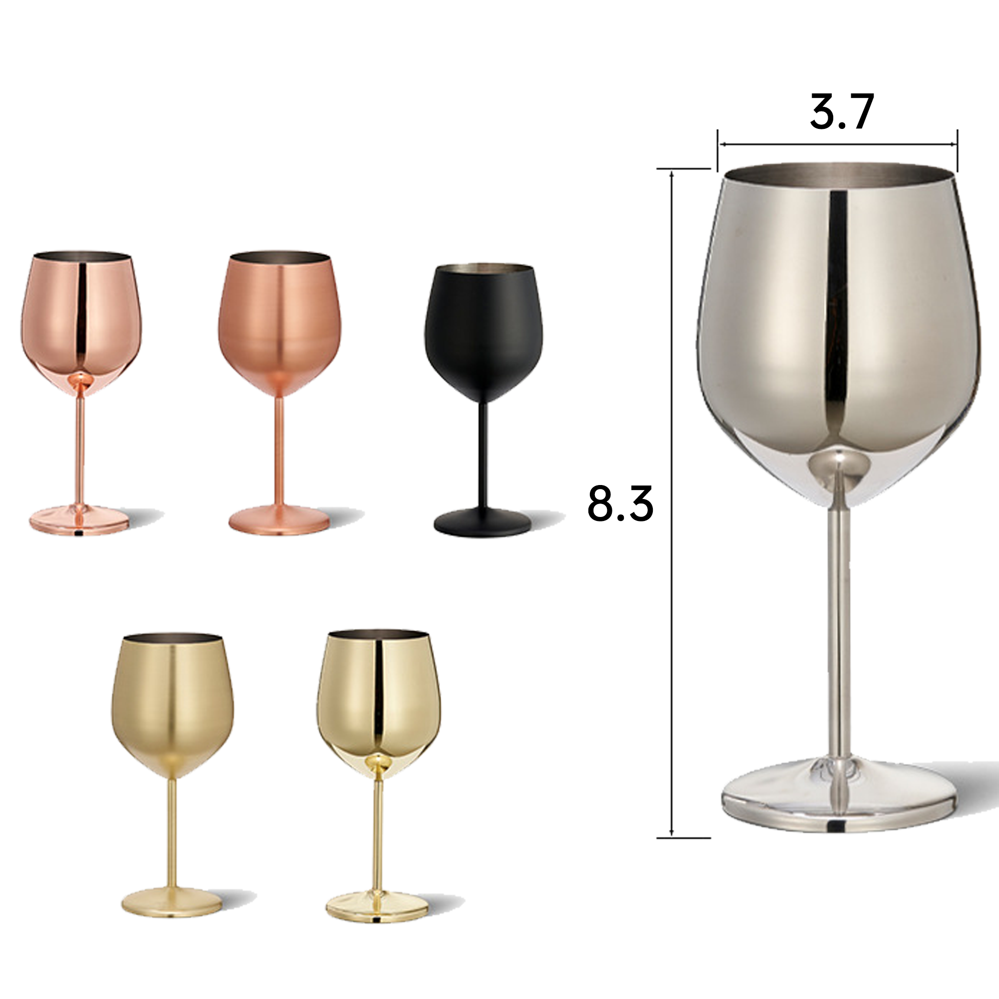 17Oz Stem Stainless Steel Wine Glass 2