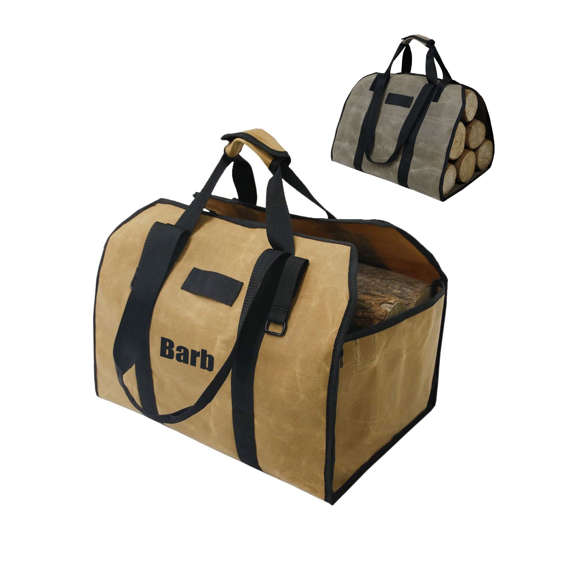 Double-purpose Waxed Canvas Firewood Wood Carrier Bag