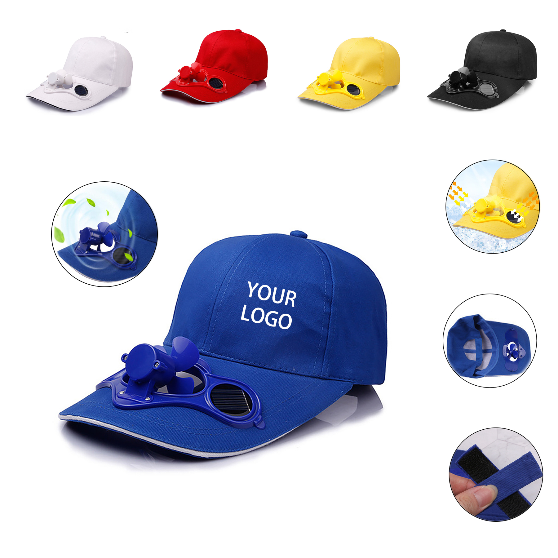 Solar Power Cooling Fan Baseball Cap 2