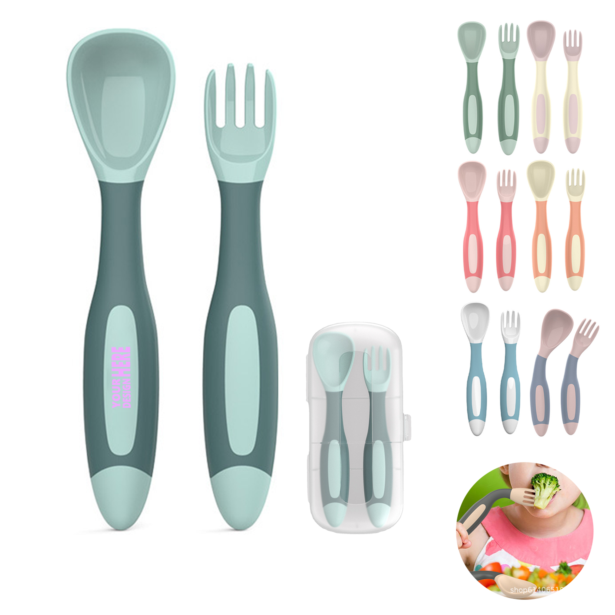 Bendable Baby Utensils - Travel Case Included 1