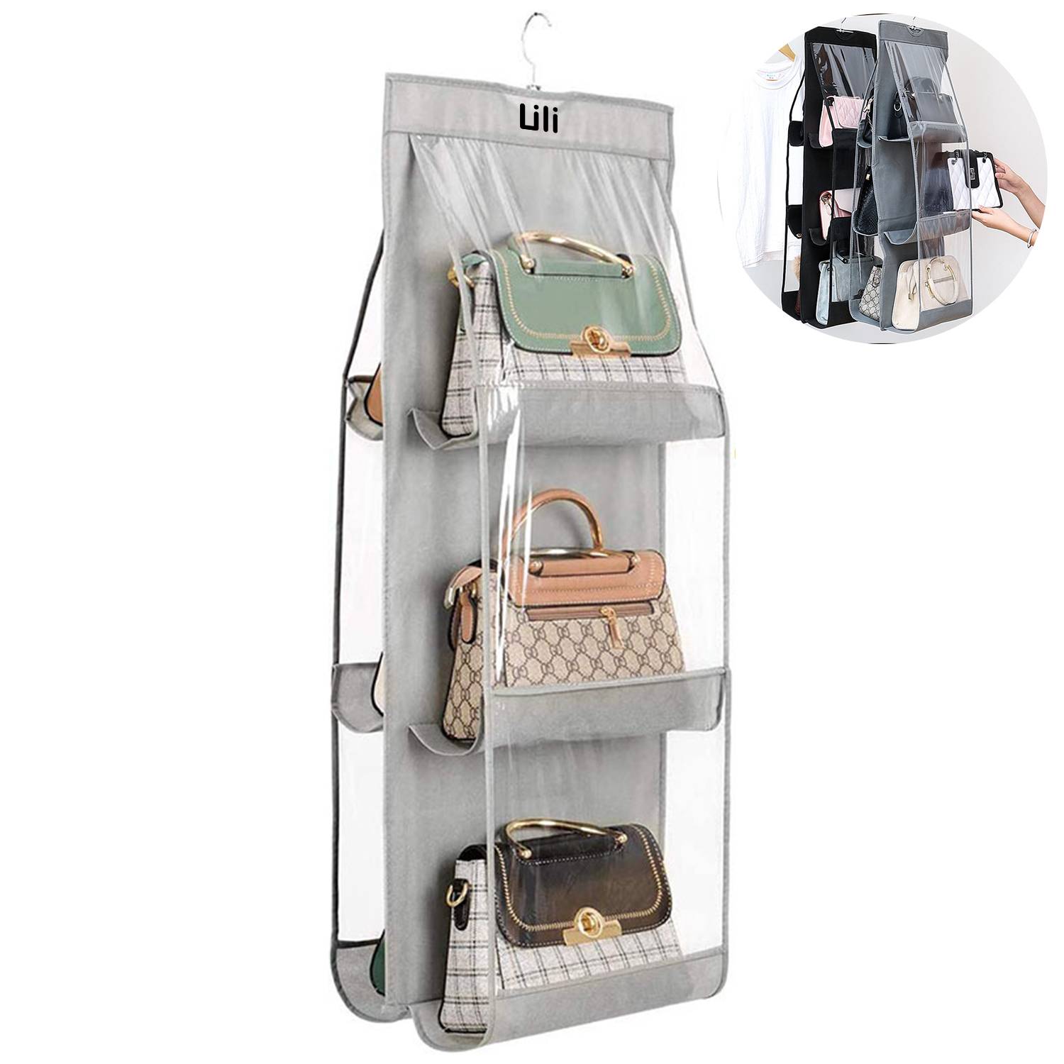 Hanging Closet Organizer Storage Bag with 6 Larger Pockets 10
