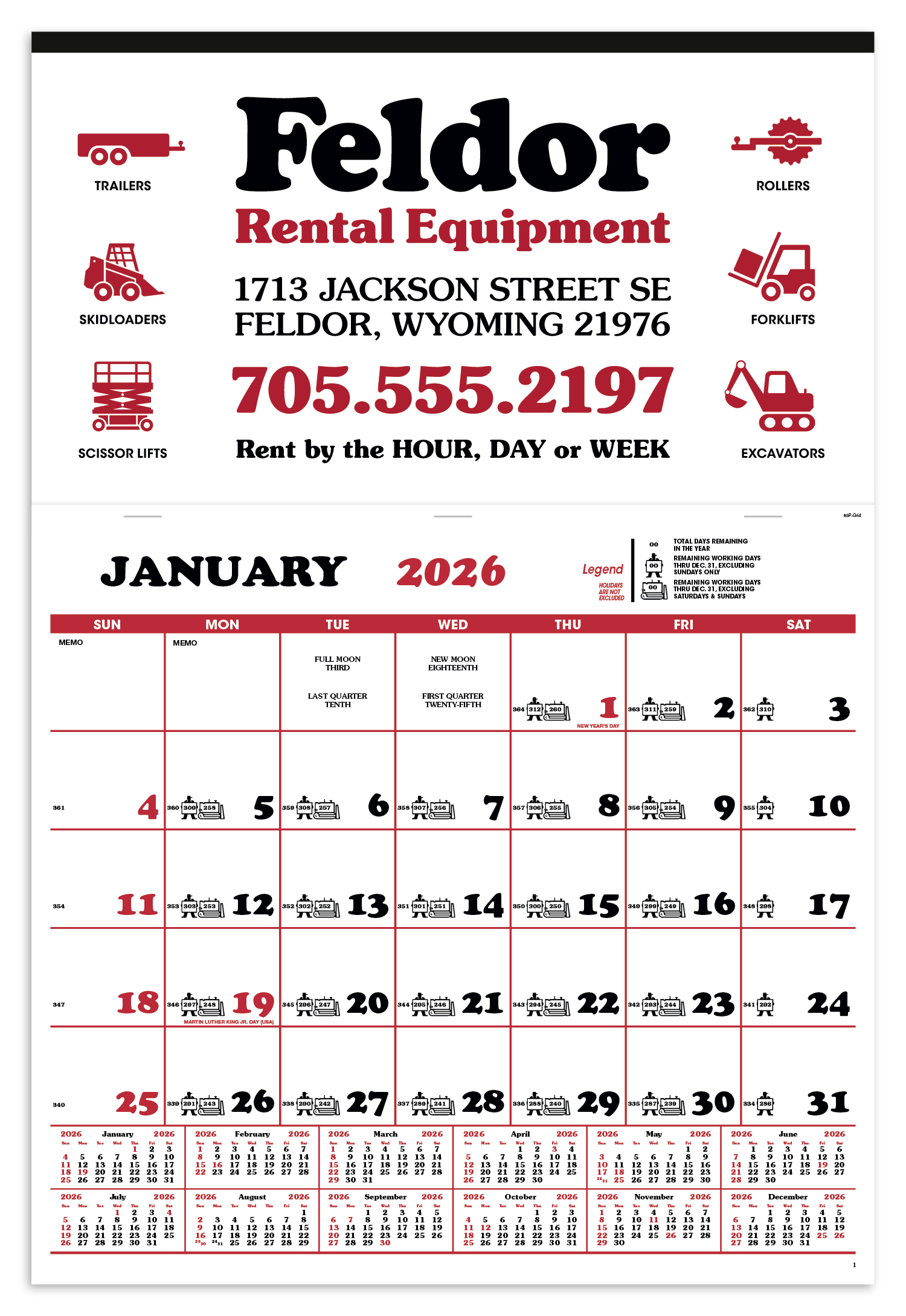 Skinner & Kennedy® Contractor's Apron Calendar 21
