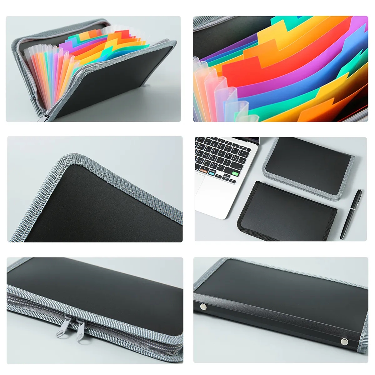 A6 Zipper Rainbow Bill Organizer Documents Storage 3