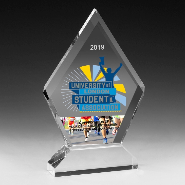 Multi-Faceted Acrylic Award - 6" x 7 1/2"- 4 Color Process 1