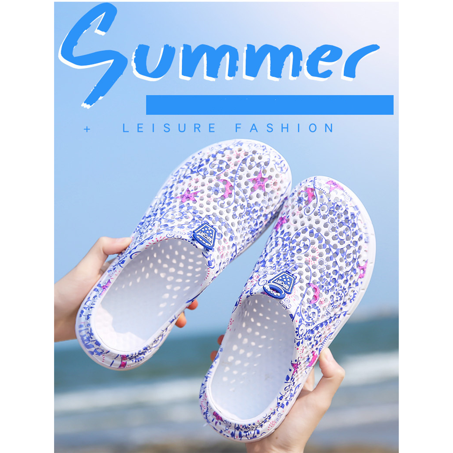 Women EVA Anti Slip Flower Beach Shoes 16