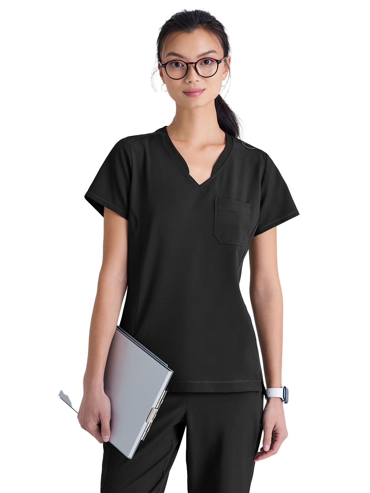 Grey's Anatomy Evolve Stretch - Women's One-Pocket Banded V-Neck Sway Scrub Top 37