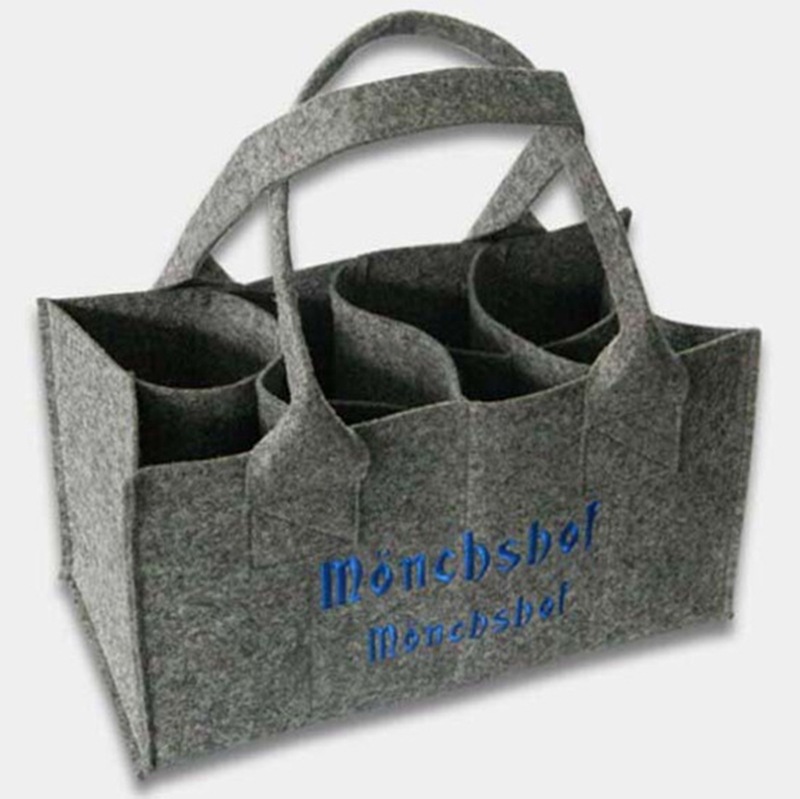 6 Bottle Wine Carrier Bag / Portable Felt Wine Bottle Tote Bag 2