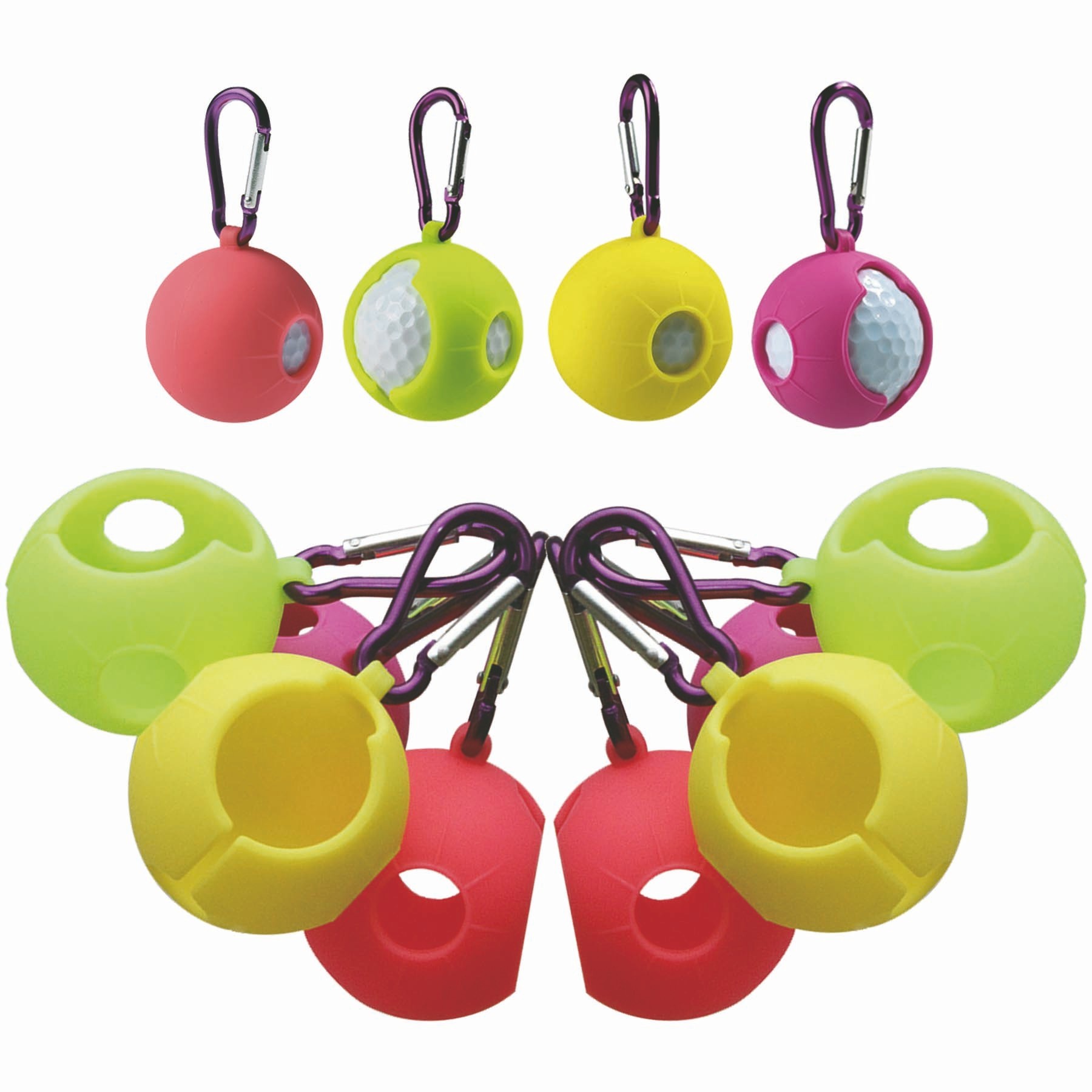 Single Golf Ball Cover With Carabiner Hook 1