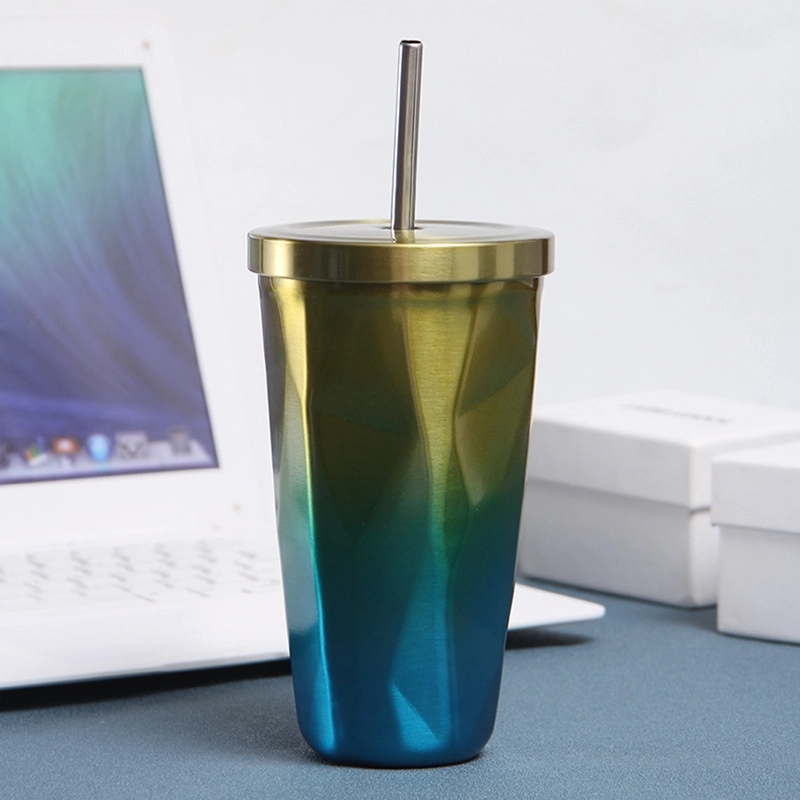 16 Oz Stainless Steel Gradient Diamond Shaped Vacuum Bottle 6