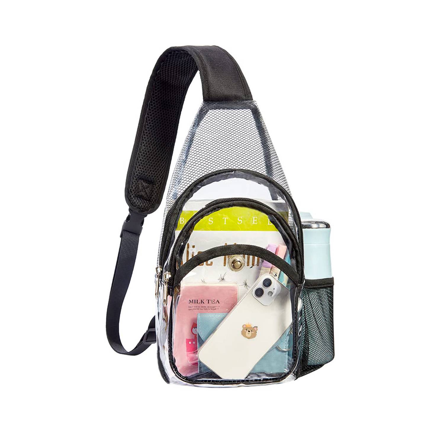 Mini PVC Clear Crossbody Shoulder Backpack for Women & Men 5