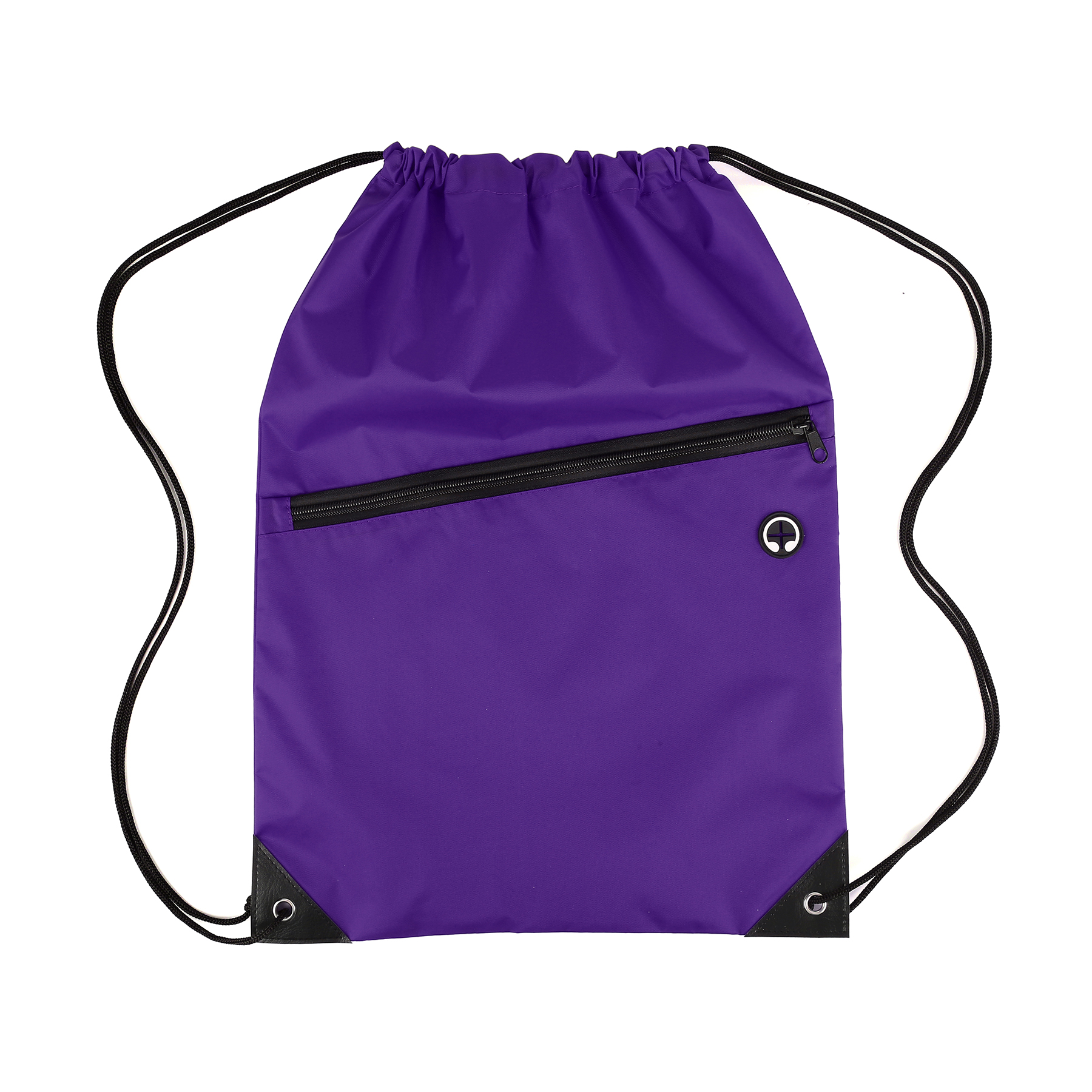 Nylon Drawstring Backpack With Zipper Pocket 6