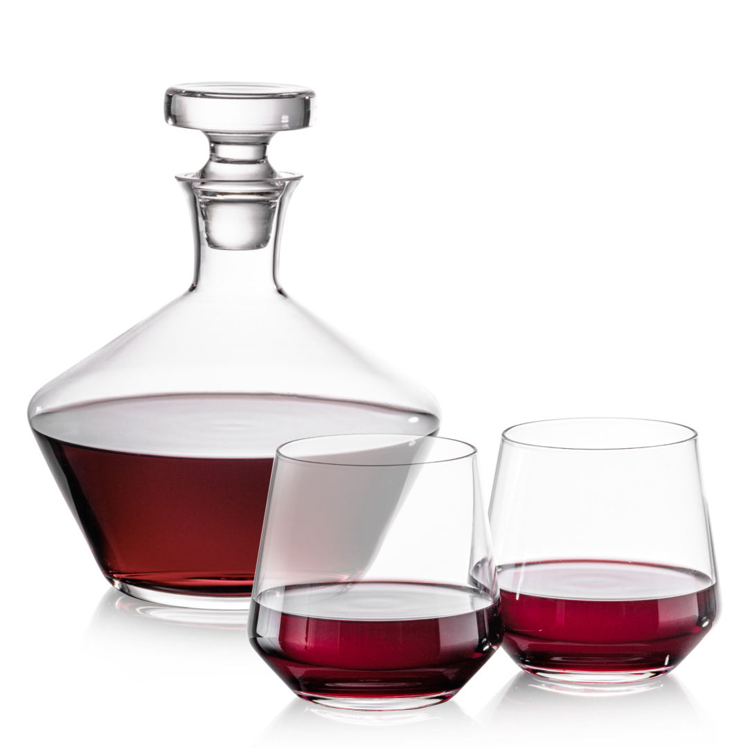 Tucson Decanter & Stemless Wine Set 3
