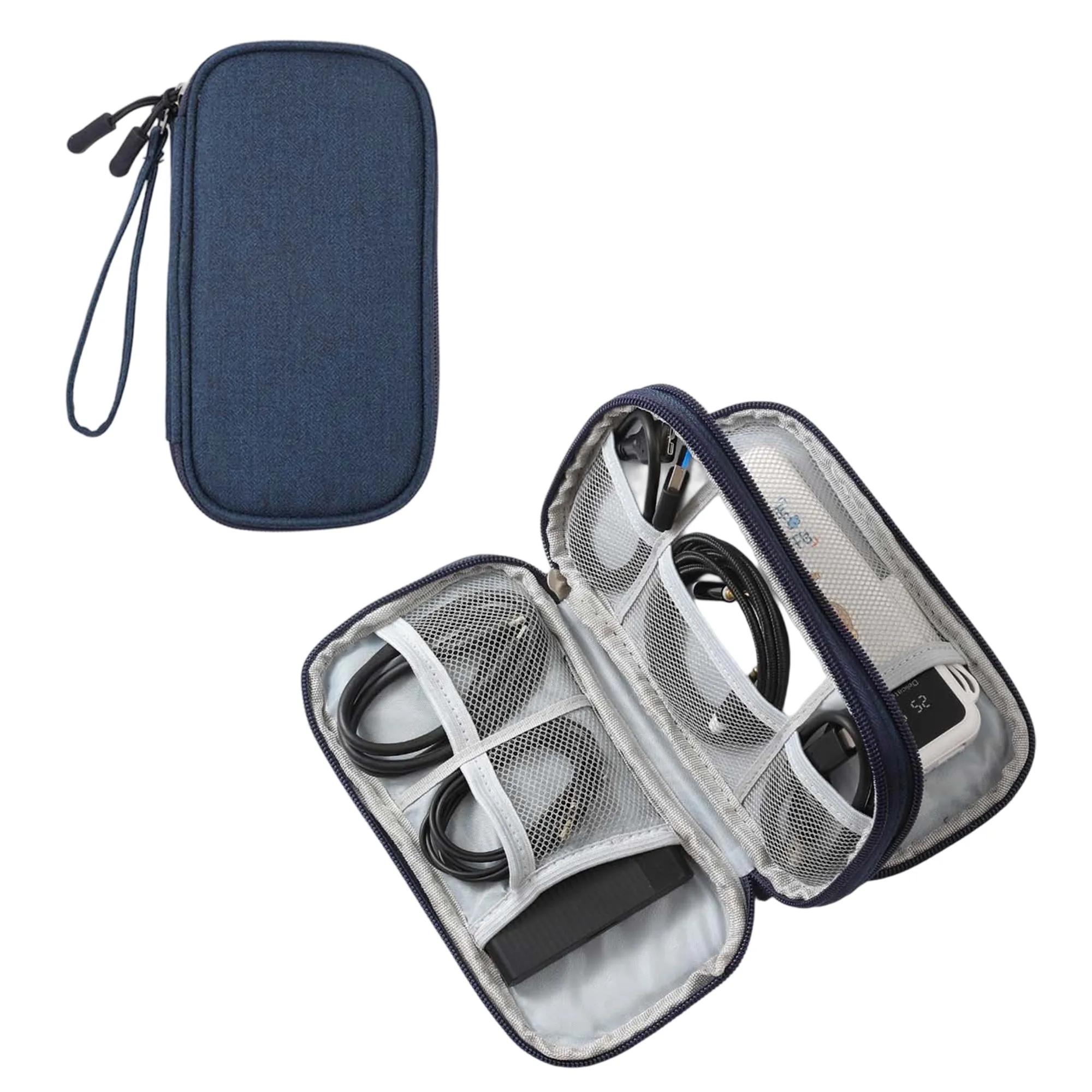 Double-Layer Accessory Organizer Bag with Strap 7