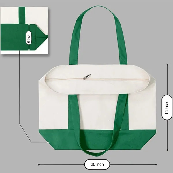 Premium Heavyweight Cotton Canvas Boat Tote, custom tote bag with logo imprint 2