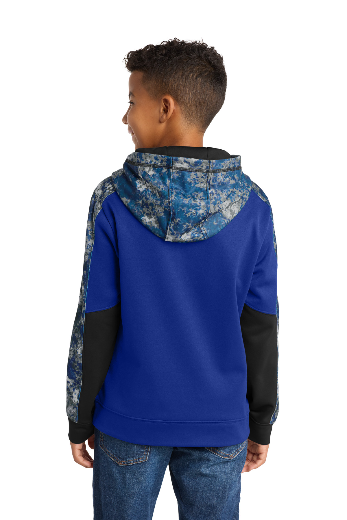 Sport-Tek Youth Sport-Wick Mineral Freeze Fleece Colorblock Hooded Pullover. YST231 8