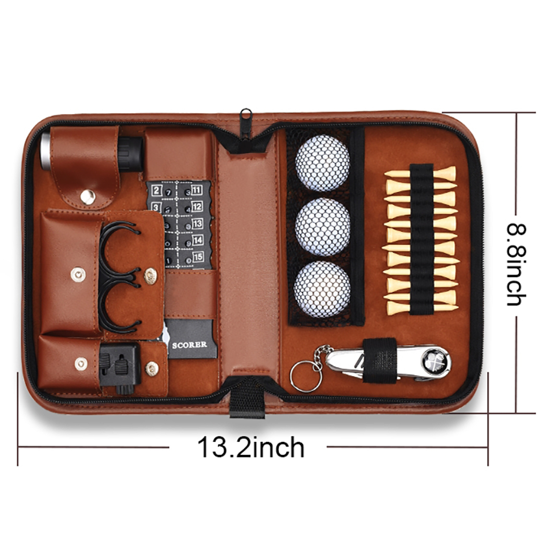 Golf Accessories Set with Premium Leather Case 4