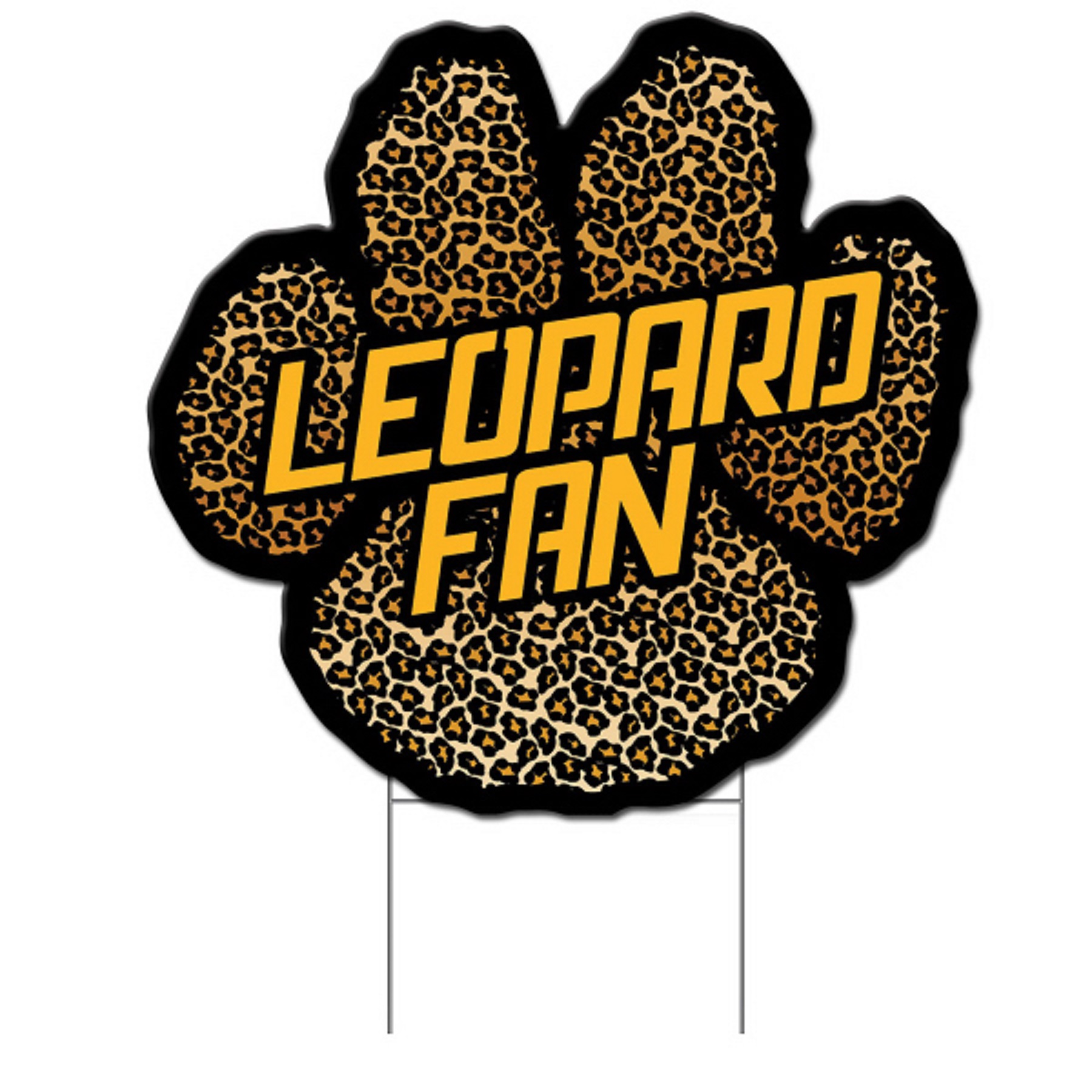 Custom Cut 4mm Coroplast™ Paw 2 Sign with H Frame