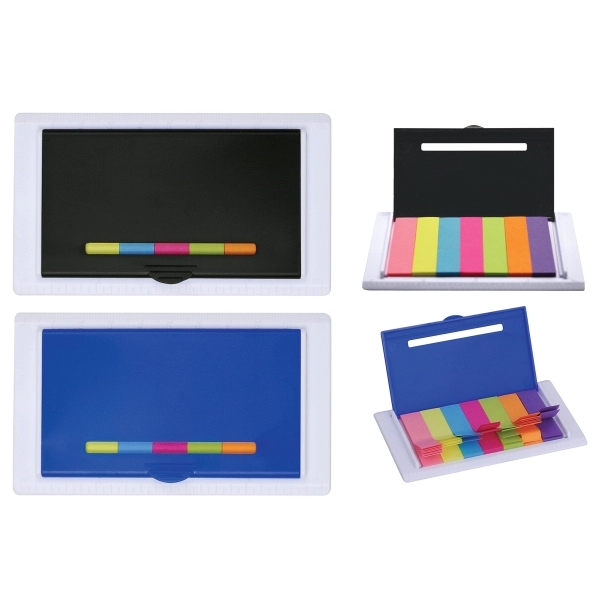 PLASTIC PAD CASE WITH RULER & ADHESIVE FLAGS 1