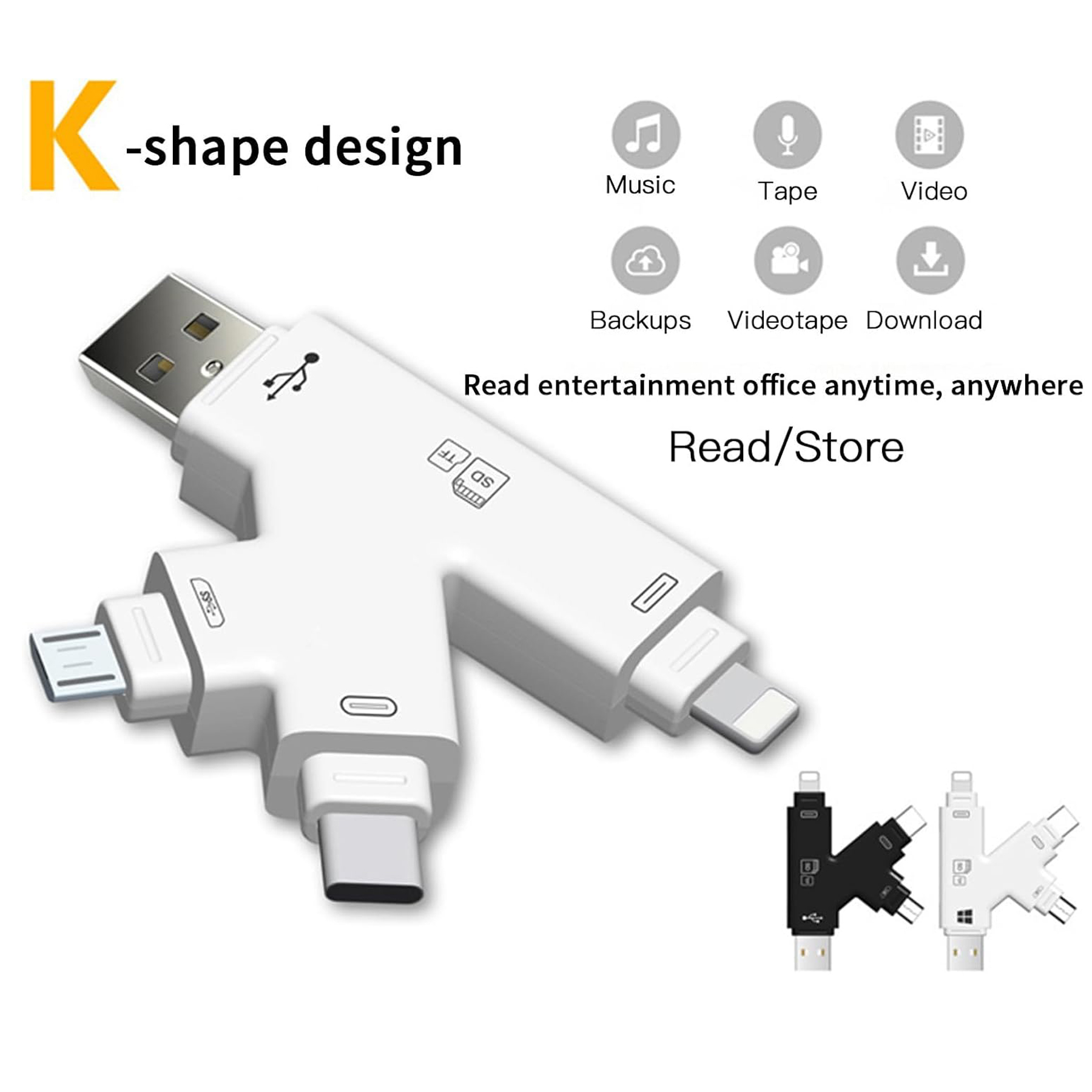 4-in-1 USB-C SD Card Reader Adapter for Laptops and Tablets 3