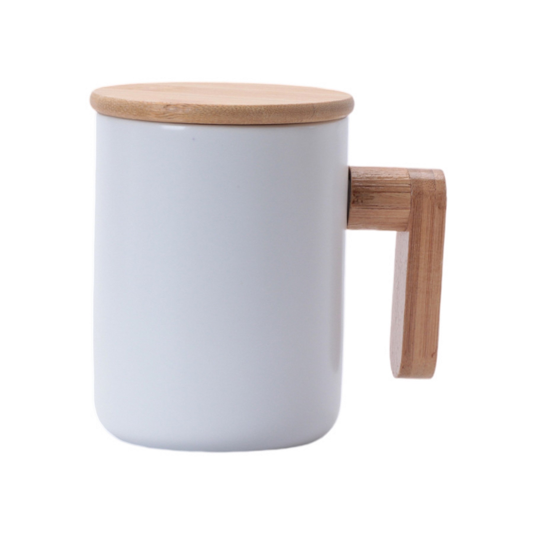 Ceramic Coffee Mug With Bamboo Handle And Lid 7