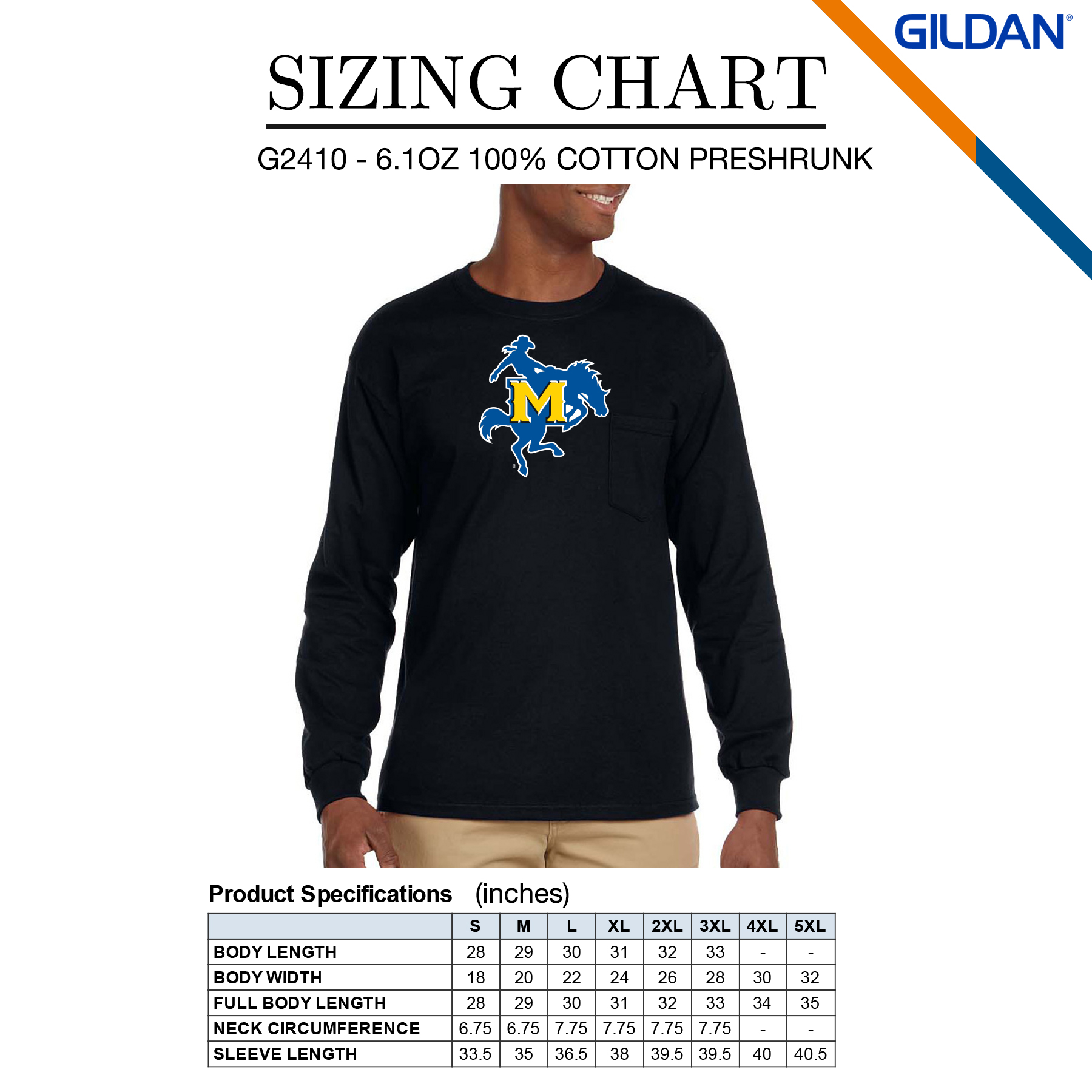 Gildan® 6.1oz 100% Cotton Preshrunk Long Sleeve Adult T-Shirts 8