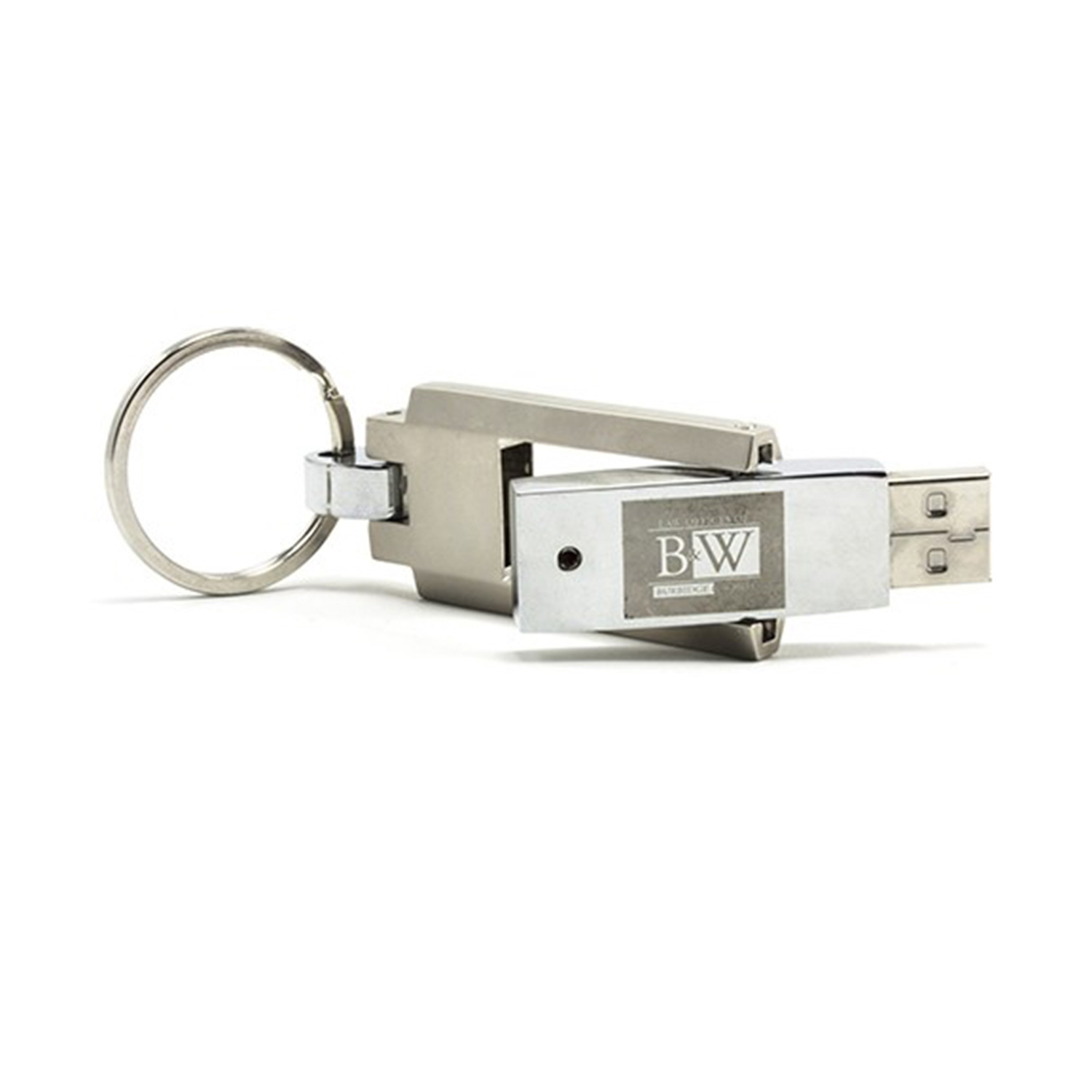 Chrome Steel with Keyring USB 2.0 1