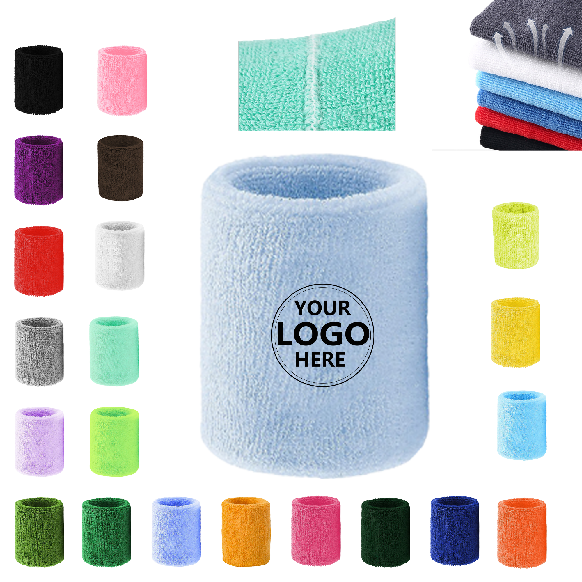 Sporty Embroidered Wristbands Made of Polyester 12