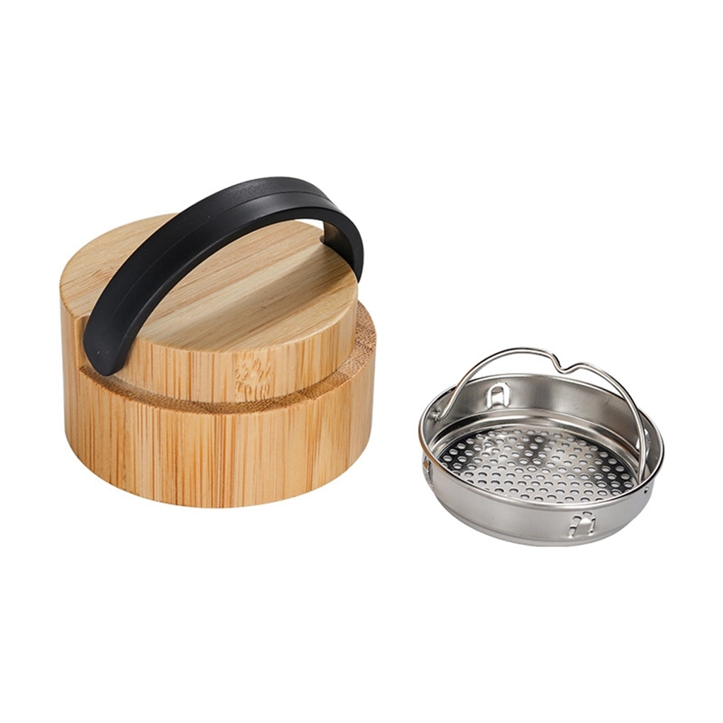 15 oz Vacuum-Sealed Bamboo Water Bottle with Plastic Handle 5