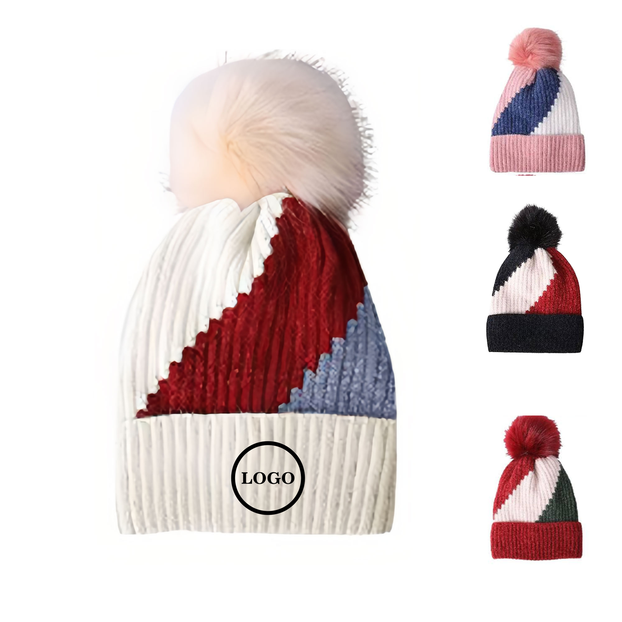 Knitted Winter Beanie with Pom-Pom 1
