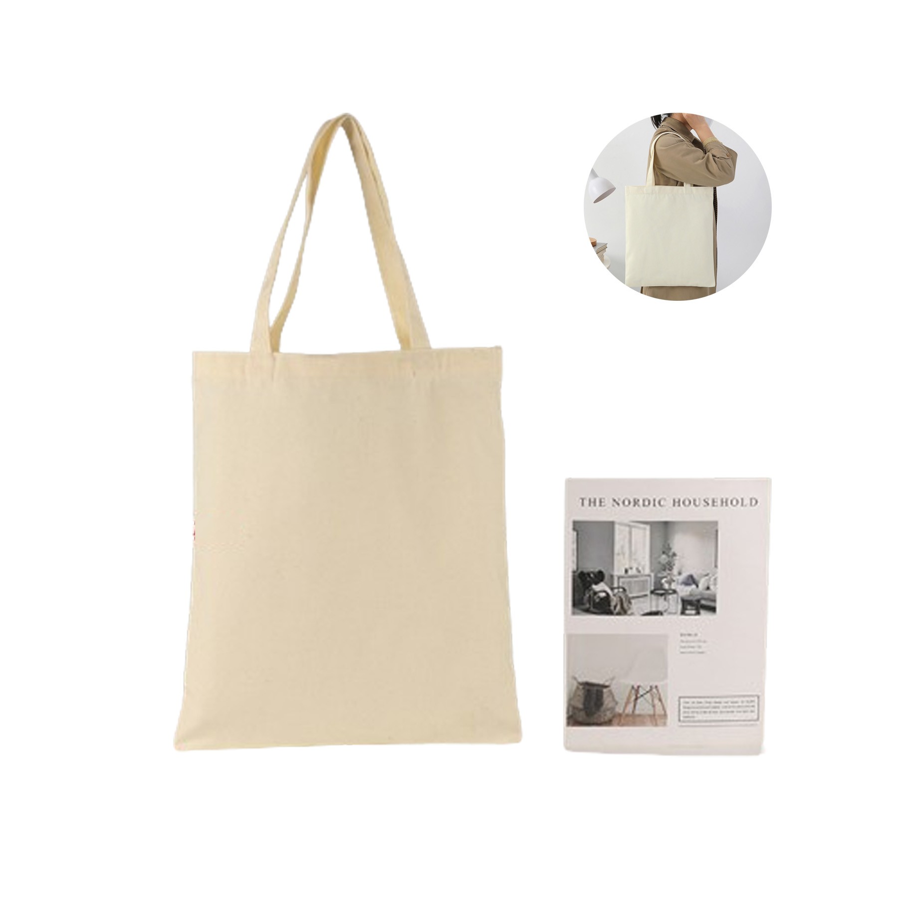 Natural Color Cotton Canvas Tote Bag, custom tote bag with logo imprint 5