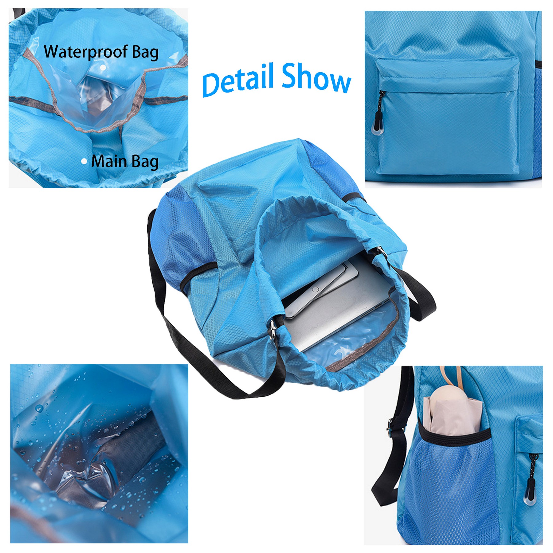 Drawstring Backpack With Waterproof Pockets 3