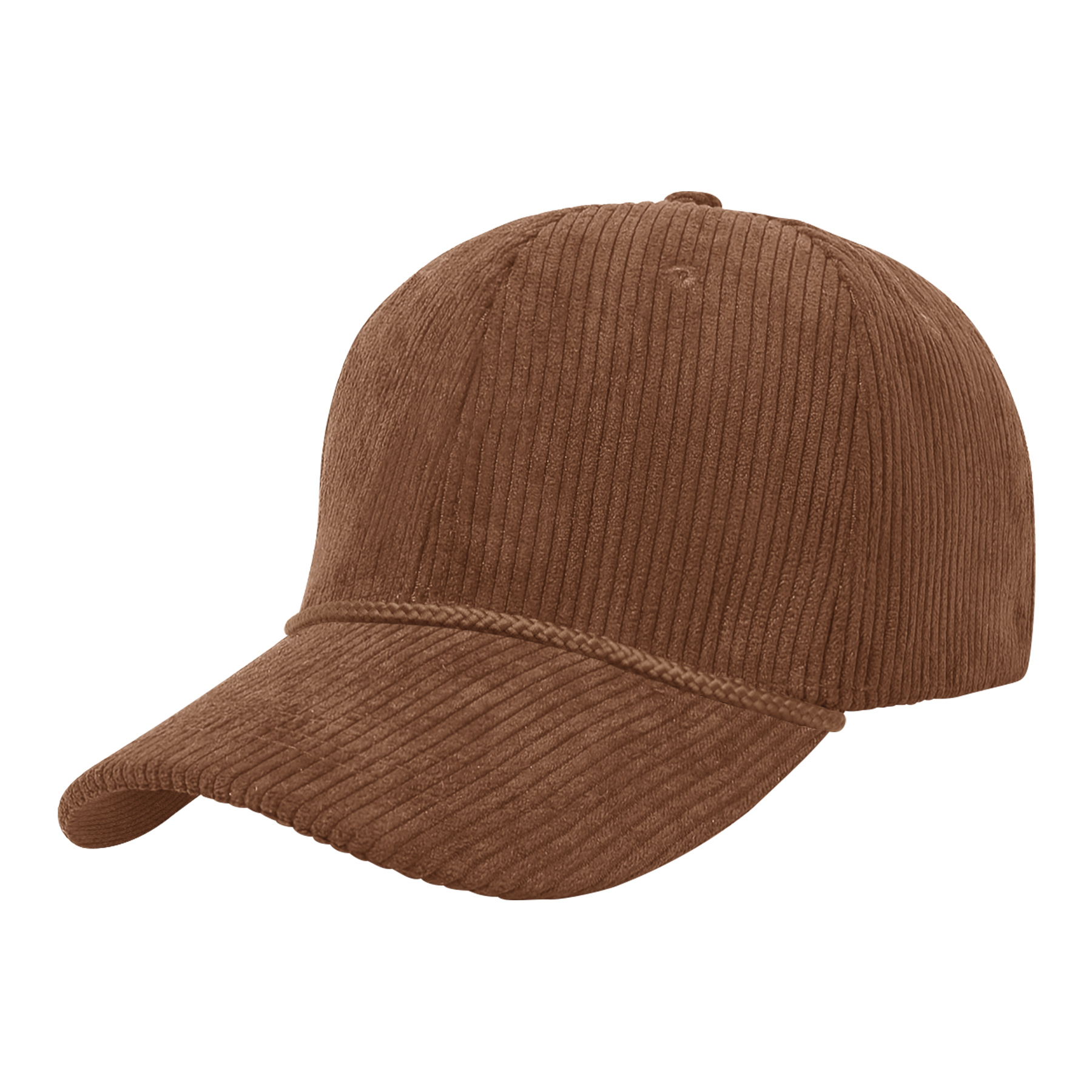Embroidery 6 Panel Unstructured Corduroy Baseball Cap With Rope 6