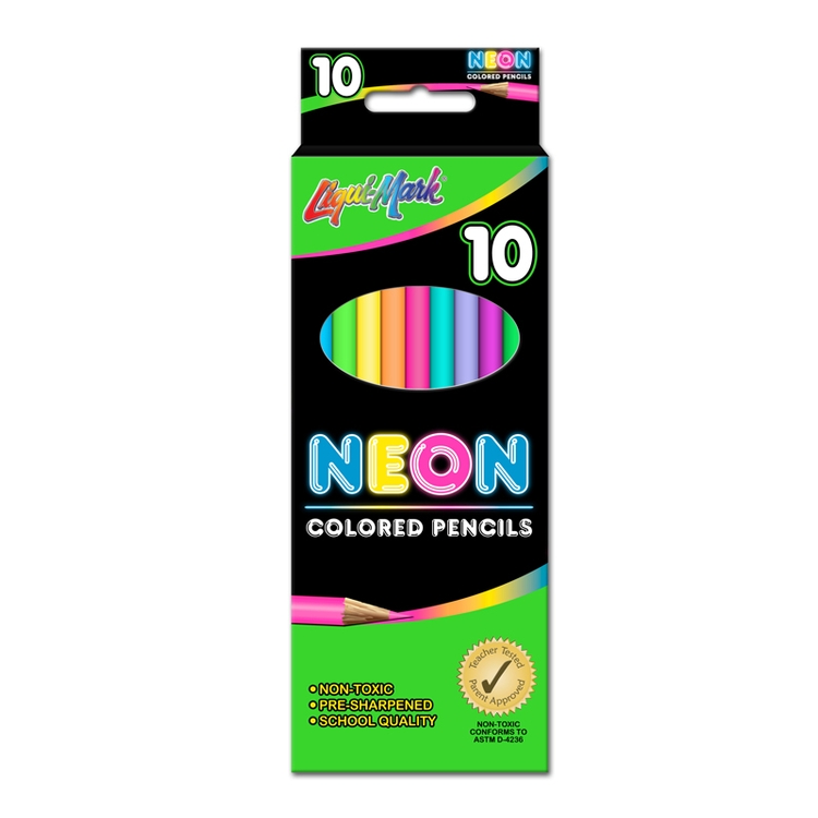 10 Pack Neon Colored Pencils 7" Pre-Sharpened - Assorted Colors