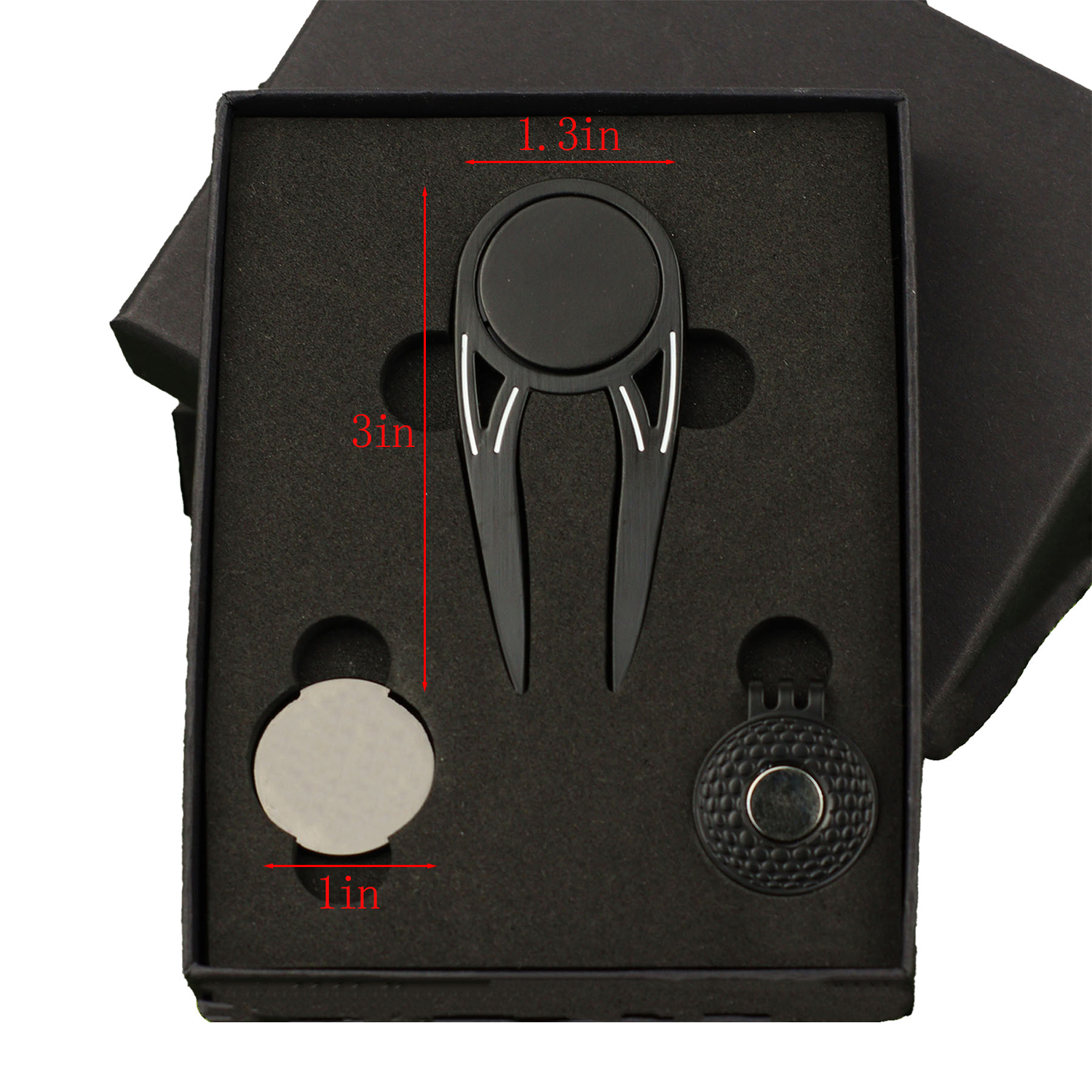 Zinc Alloy Golf Divot Tool Set w/ Hat Clip 3