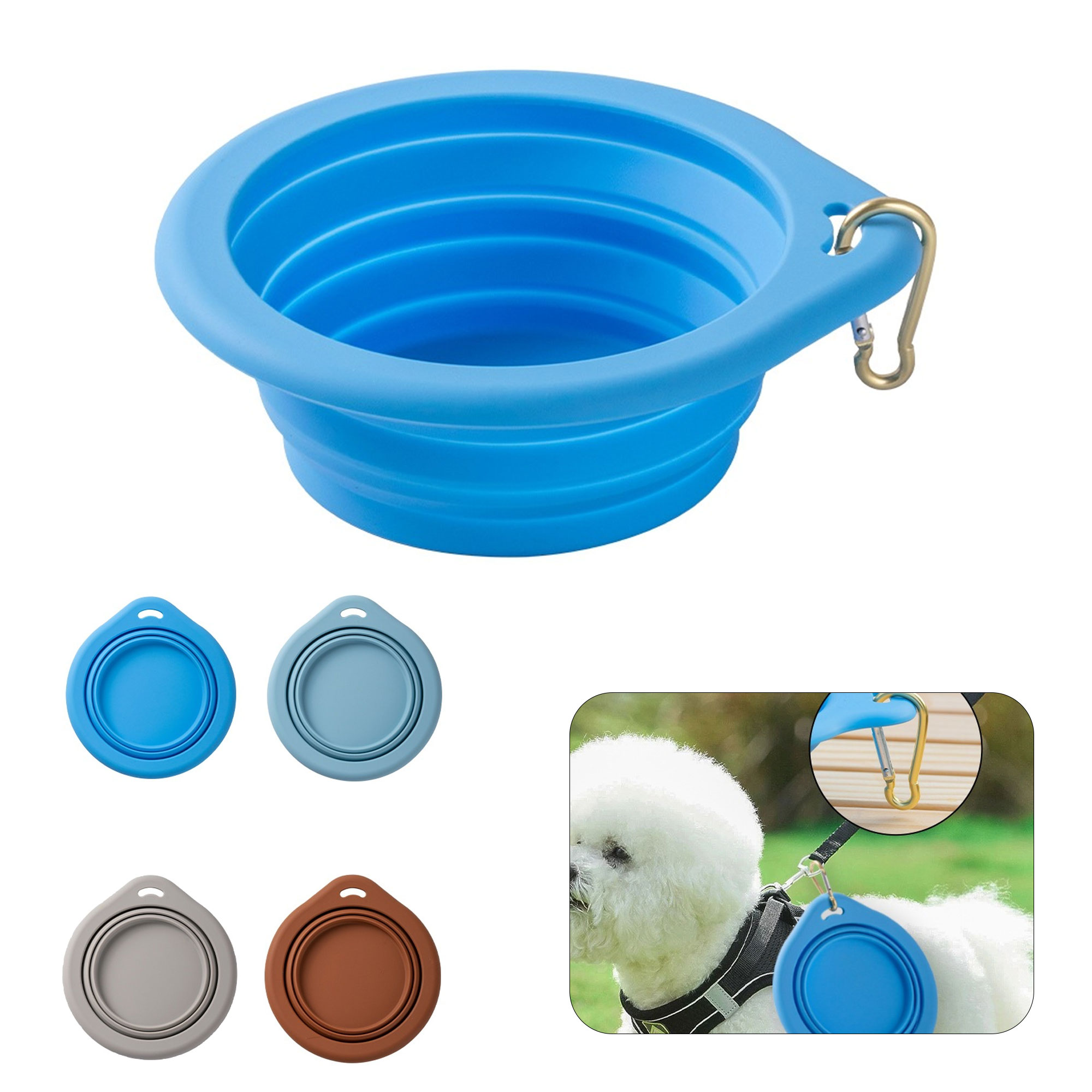 11.8oz Foldable Soft Silicone Dog Bowl 2
