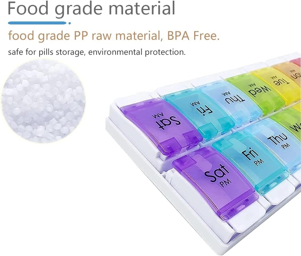 Rainbow Morning And Evening Pill Case 14 Dividers 4