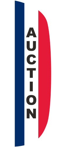 "AUCTION" 3' x 12' Message Flutter Flag 3