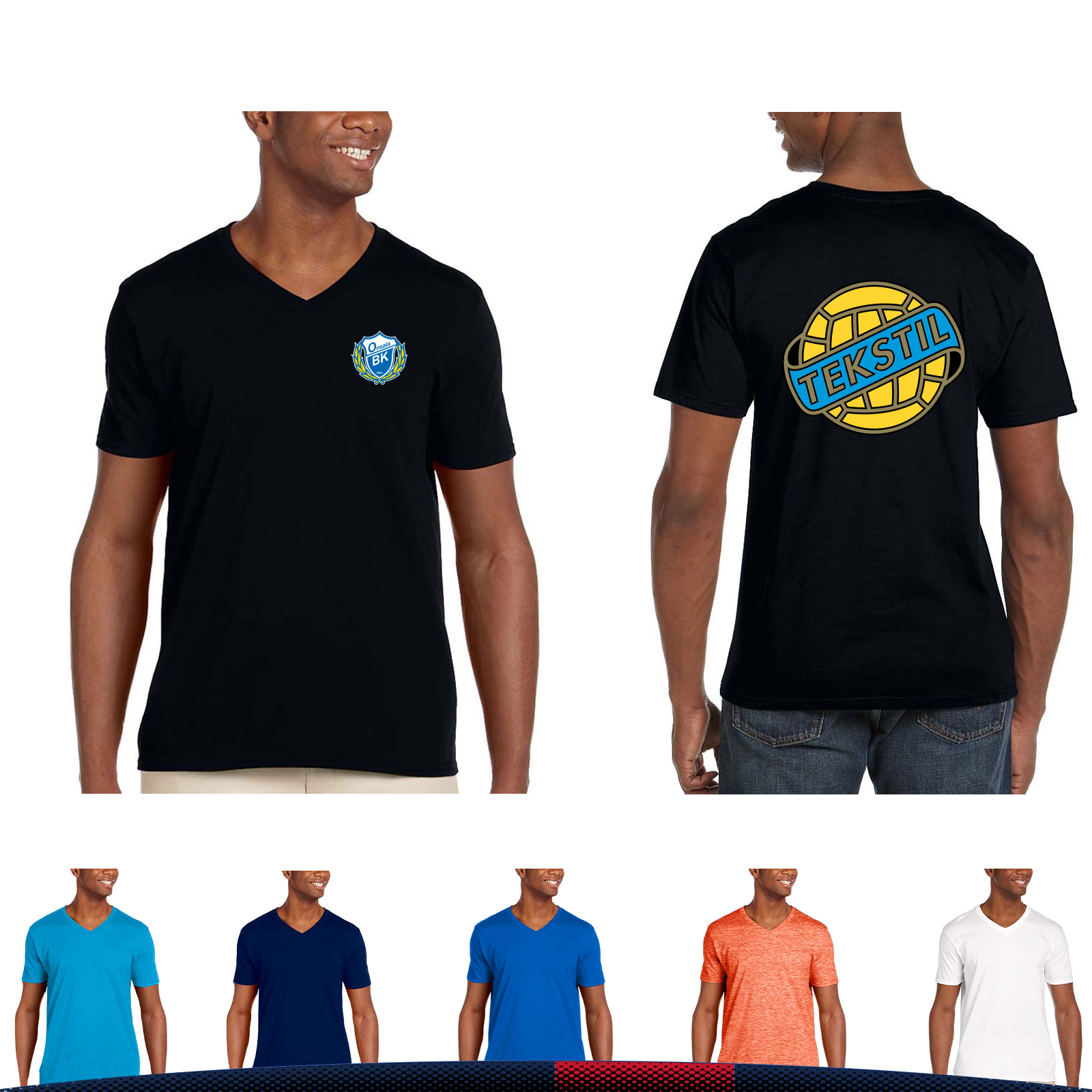 Gildan® 100% Cotton V-Neck T-shirts 3