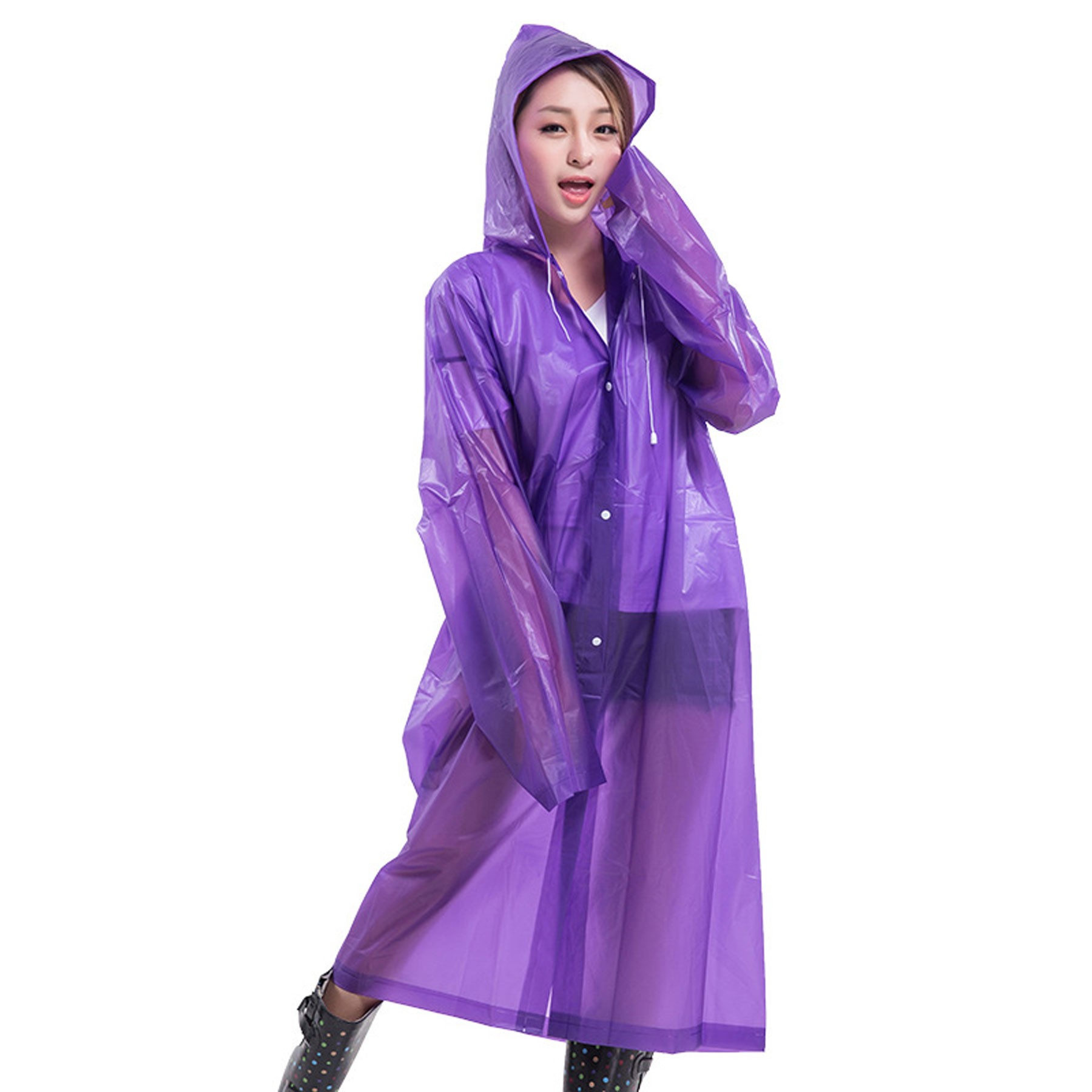 EVA Rain Ponchos Reusable Raincoat 6