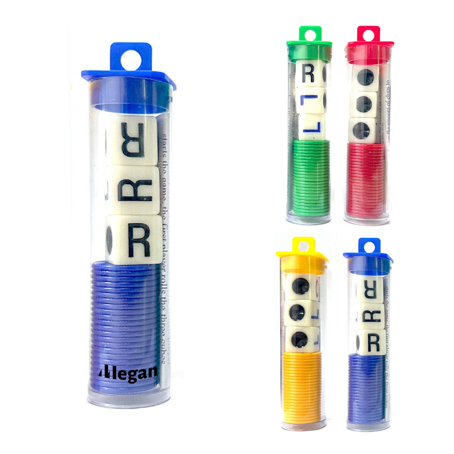LCR with Chips Left Middle Right Fun Four-Color Game Dic