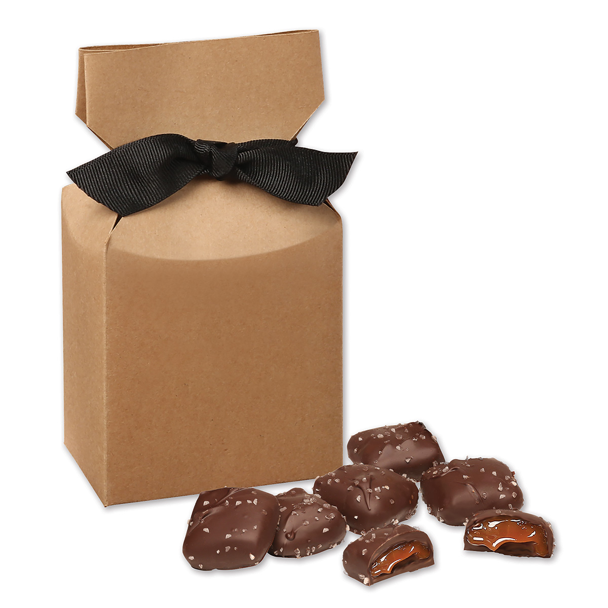 Chocolate Sea Salt Caramels in Kraft Premium Delights Gift Box 3