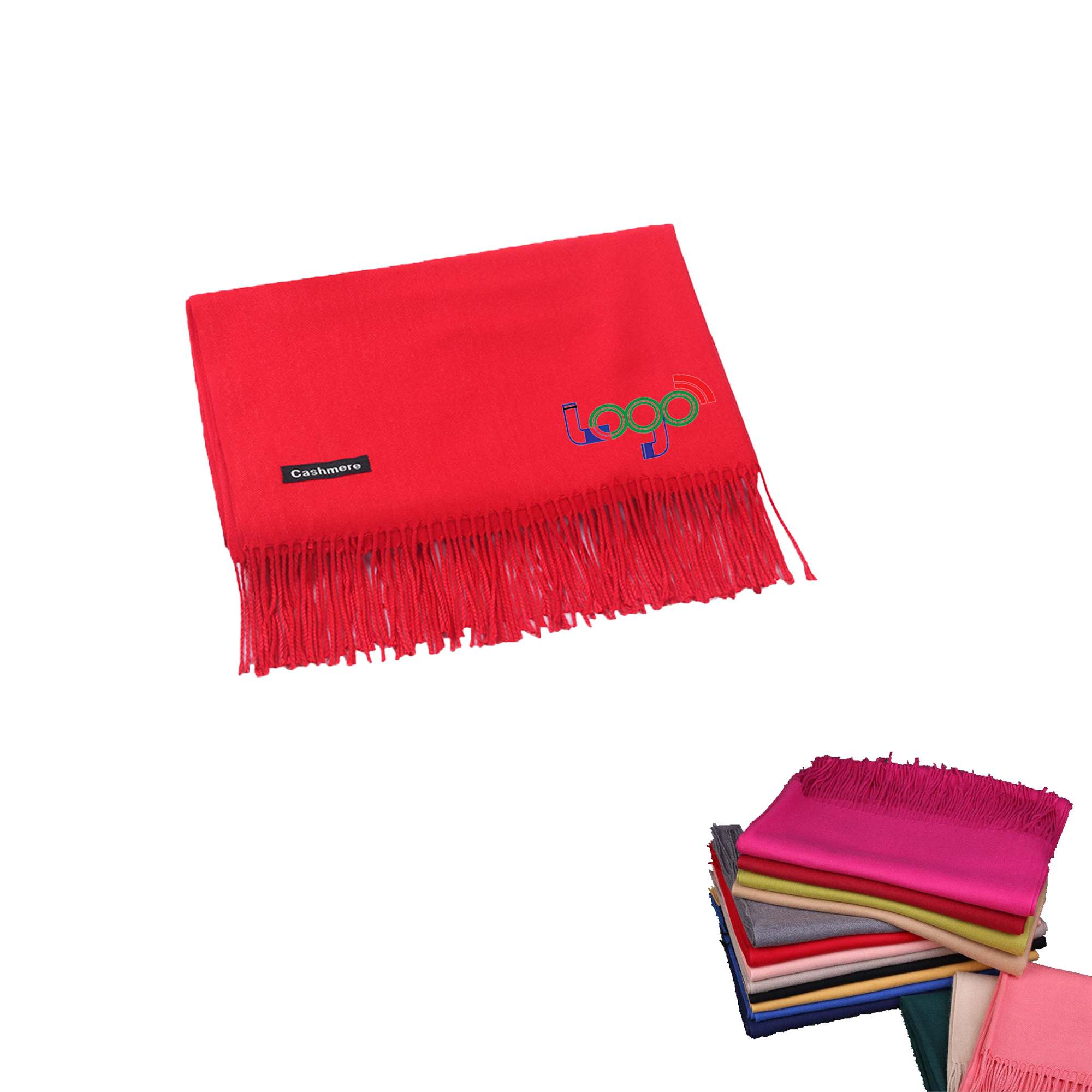 Custom Logo Winter Imitation Cashmere Scarf 3