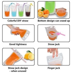500ml Portable Drinking Pouch With Straw 8