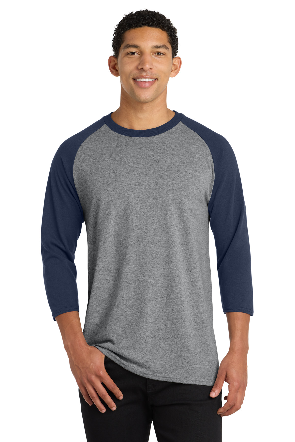 Port & Co Core Blend 3/4-Sleeve Raglan Tee. PC55RS 32