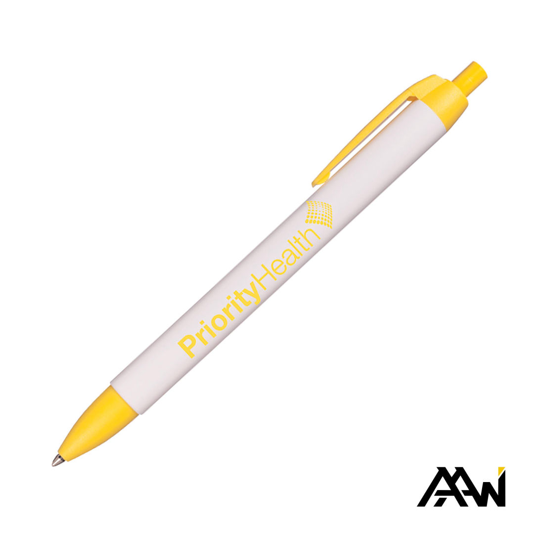 Widebody Pen w/Glossy White Barrel - Matte Colored Accent 10