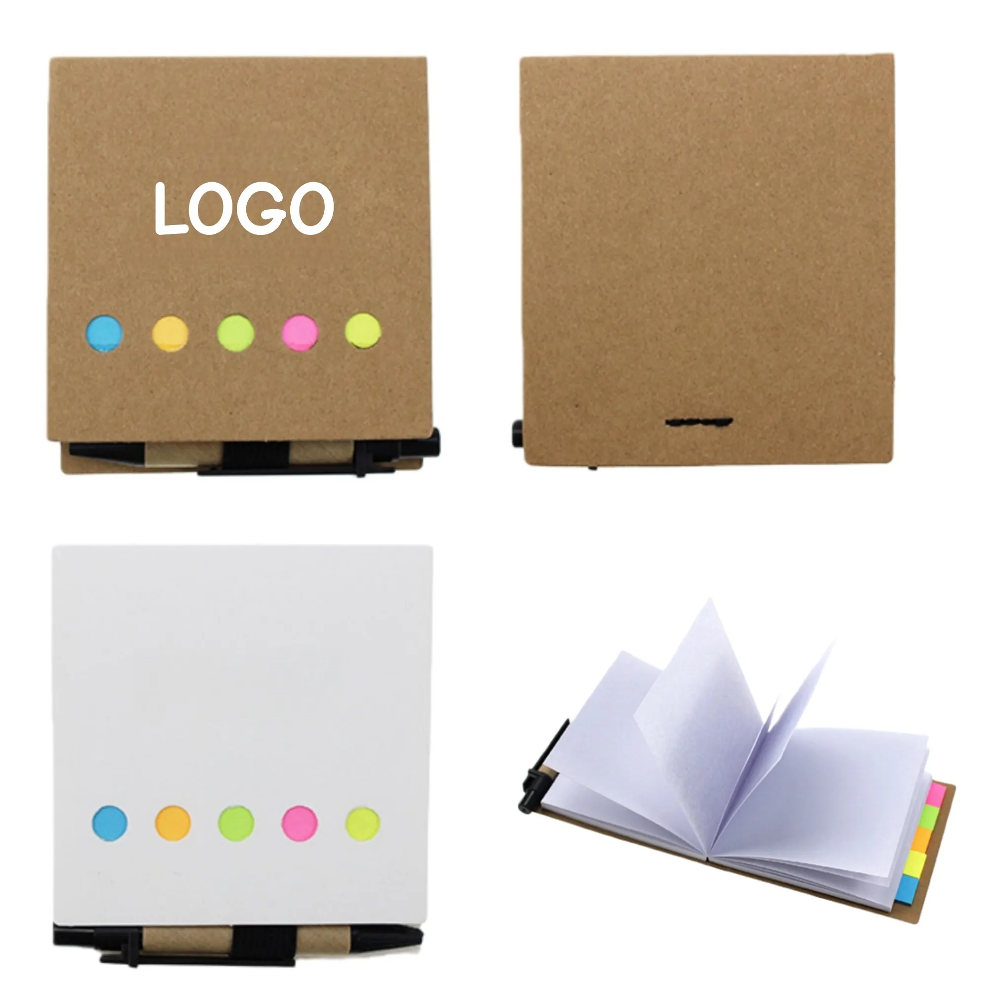 Sticky Notes With Pen Custom Logo Memo Pad Set