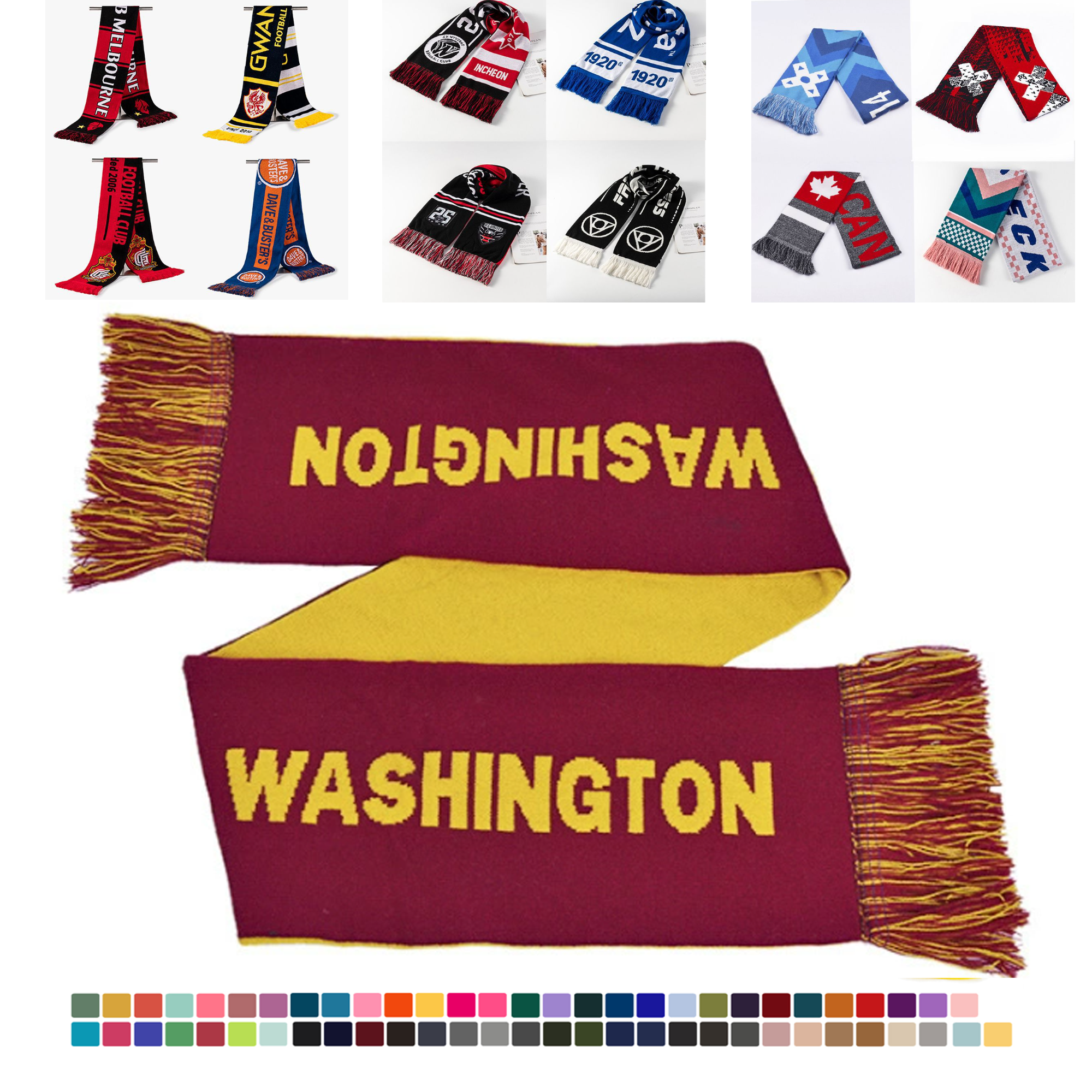 Double-Sided Stadium Knit Scarf With Fringe 1