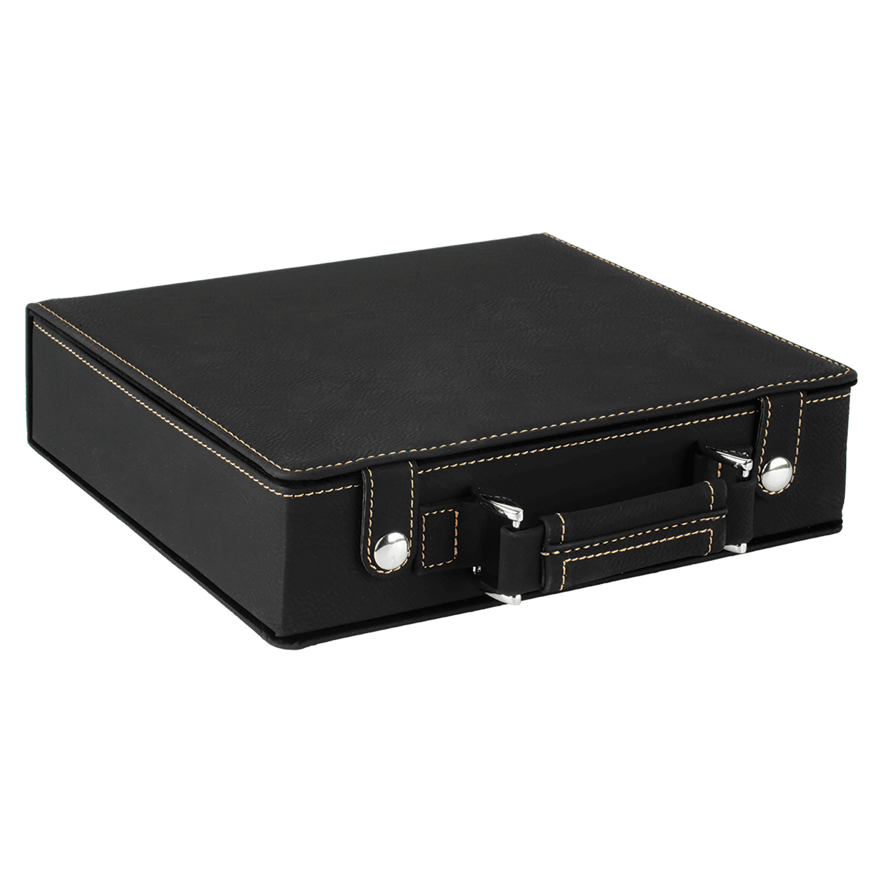 Black/Gold Leatherette 100 Chip Poker Set 8