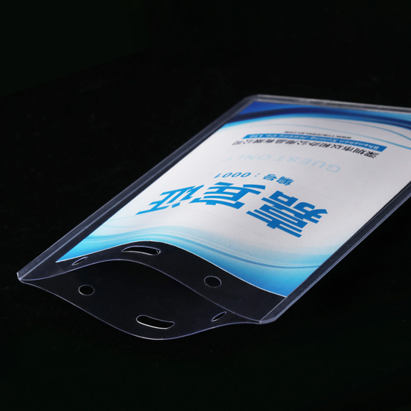 Double Hook Enlarged Transparent ID Card Badge Holder with Lanyard 7