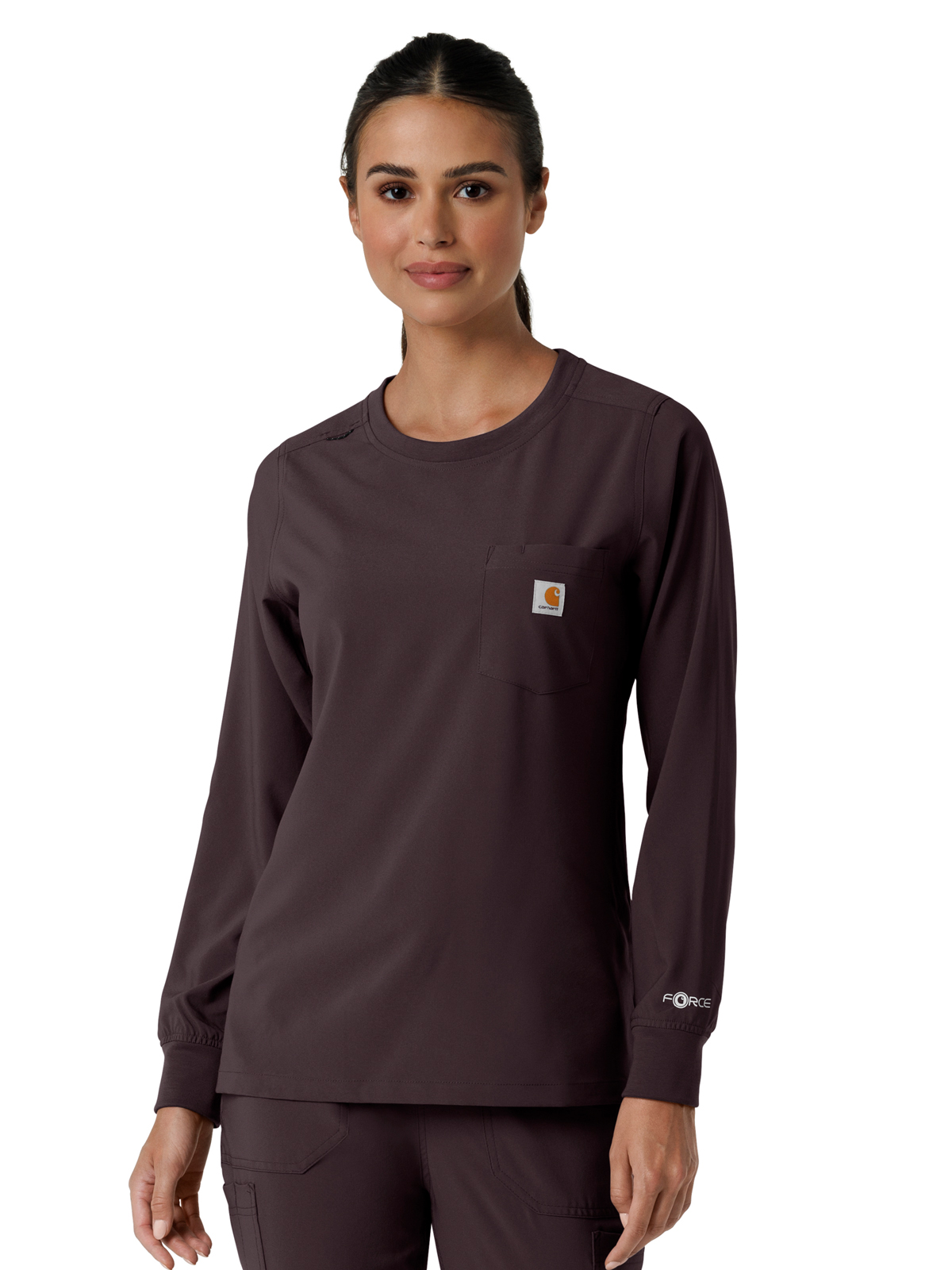 Carhartt Scrubs - Women's One-Pocket Crew Neck Long Sleeve Scrub Top